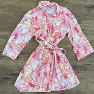 Floral Pink and Orange Dress